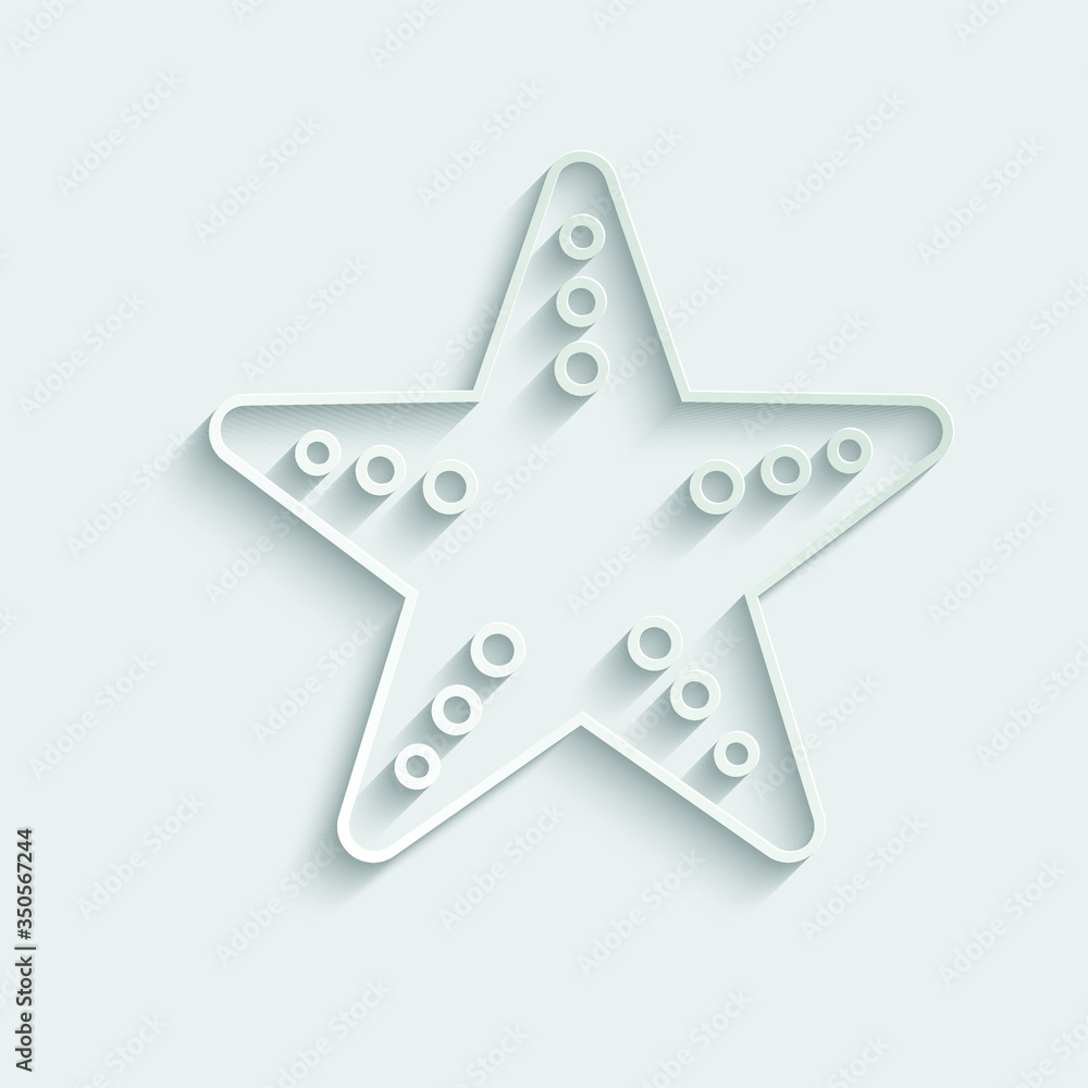 paper starfish icon vector sign paper starfish icon vector sign