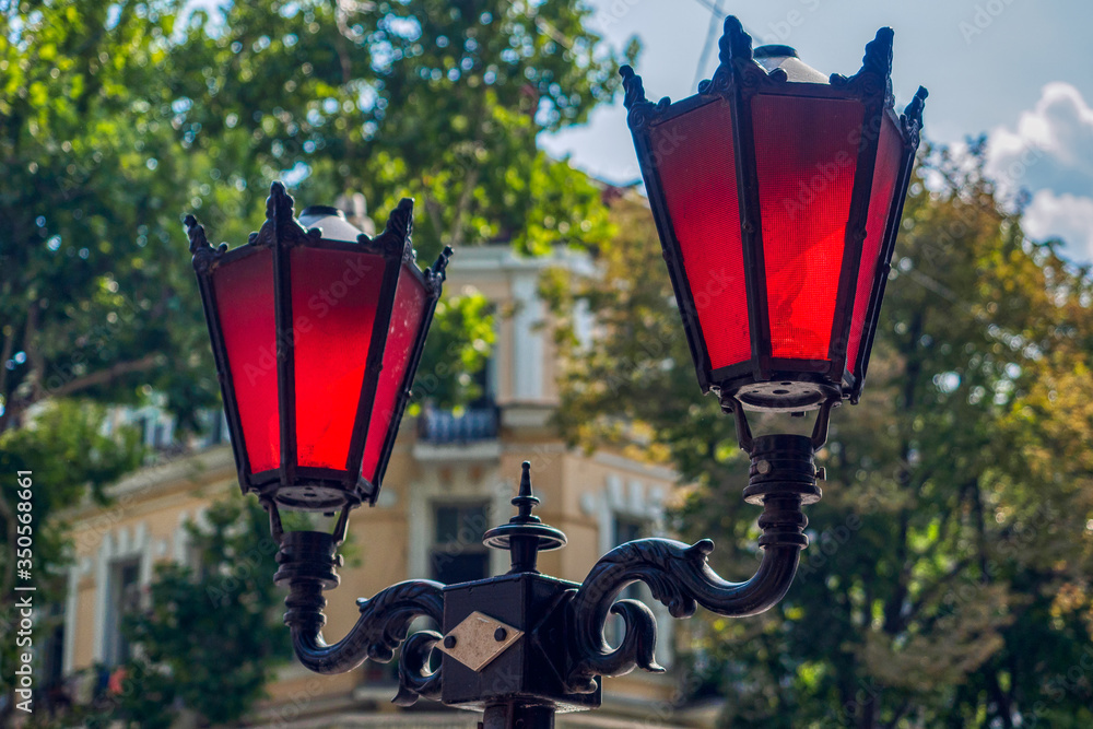 Vintage street lamp in Odessa, Ukraine