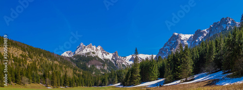 Panorama Wielkiej Polany Małej Łąki w Tatrach Zachodnich