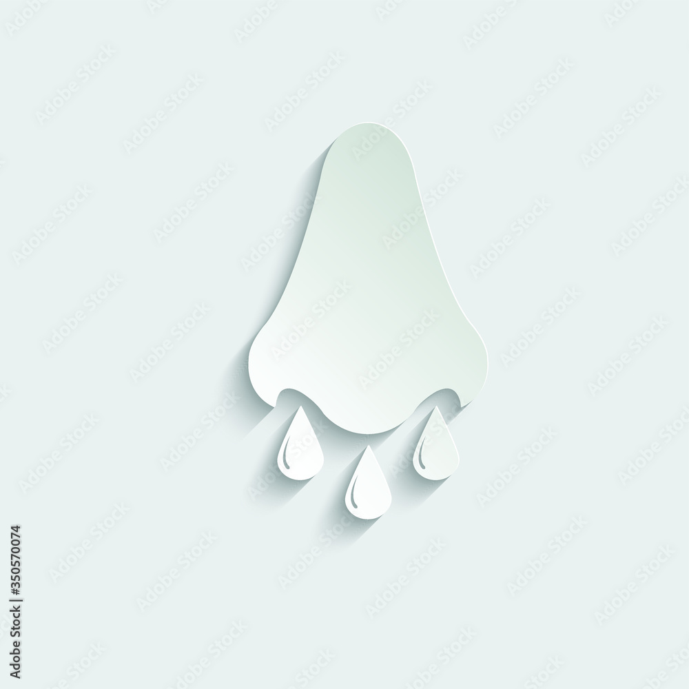 Fototapeta premium paper runny nose icon black vector sign