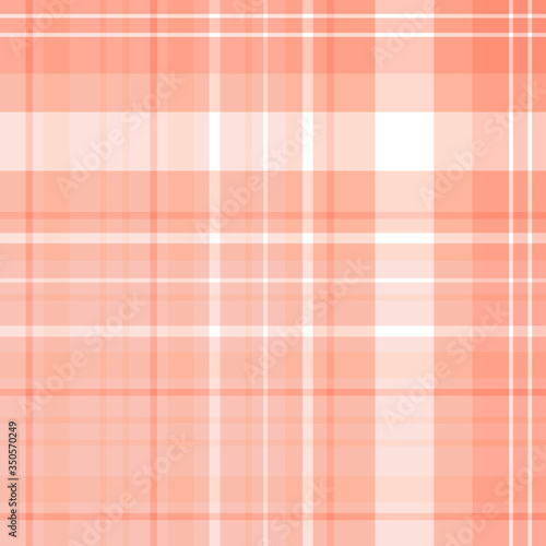 Seamless pattern in light orange and white colors for plaid, fabric, textile, clothes, tablecloth and other things. Vector image.