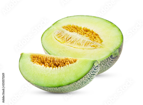 melon slice on white background