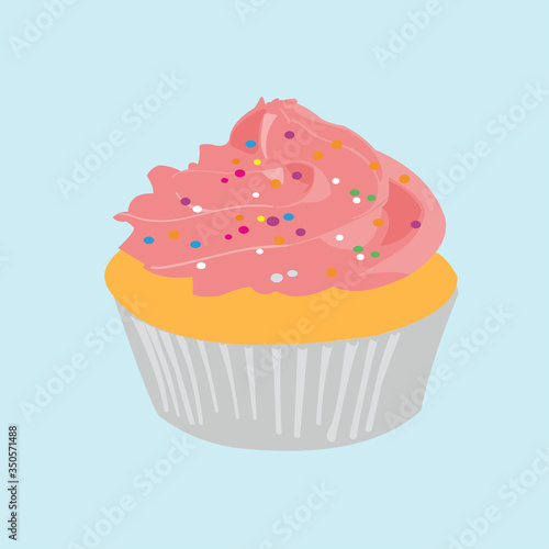 Illustration of cup cake that looks sweet and delicious