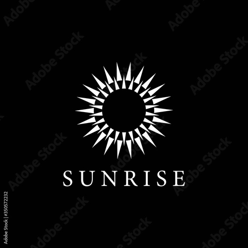 Sunrise logo template vector icon illustration