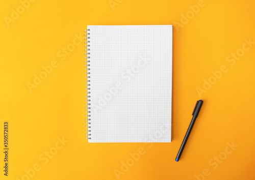 top view of blank notepad, business conceptual