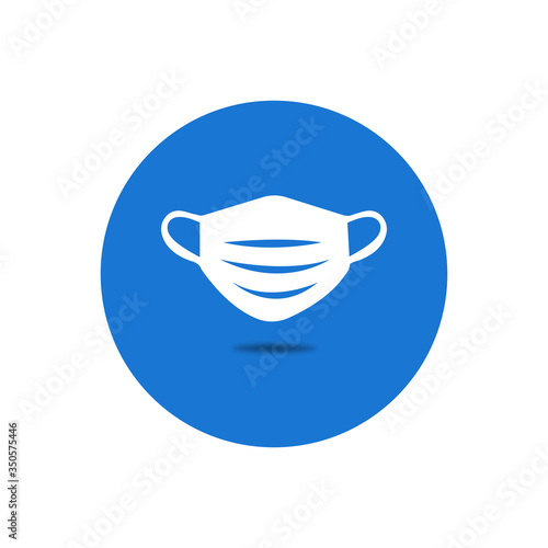 face mask icon only blue colour
