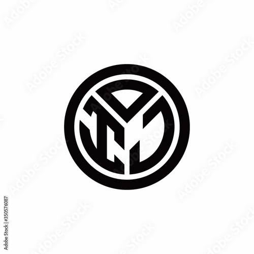 IJ monogram logo with circle outline design template