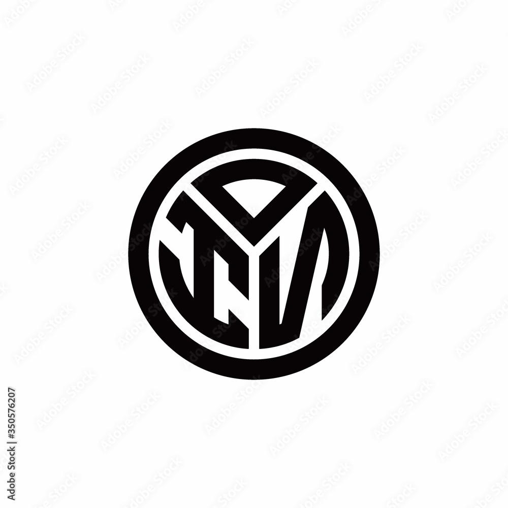 IN monogram logo with circle outline design template IN monogram logo with circle outline design template