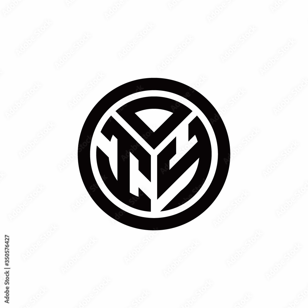 IY monogram logo with circle outline design template IY monogram logo with circle outline design template