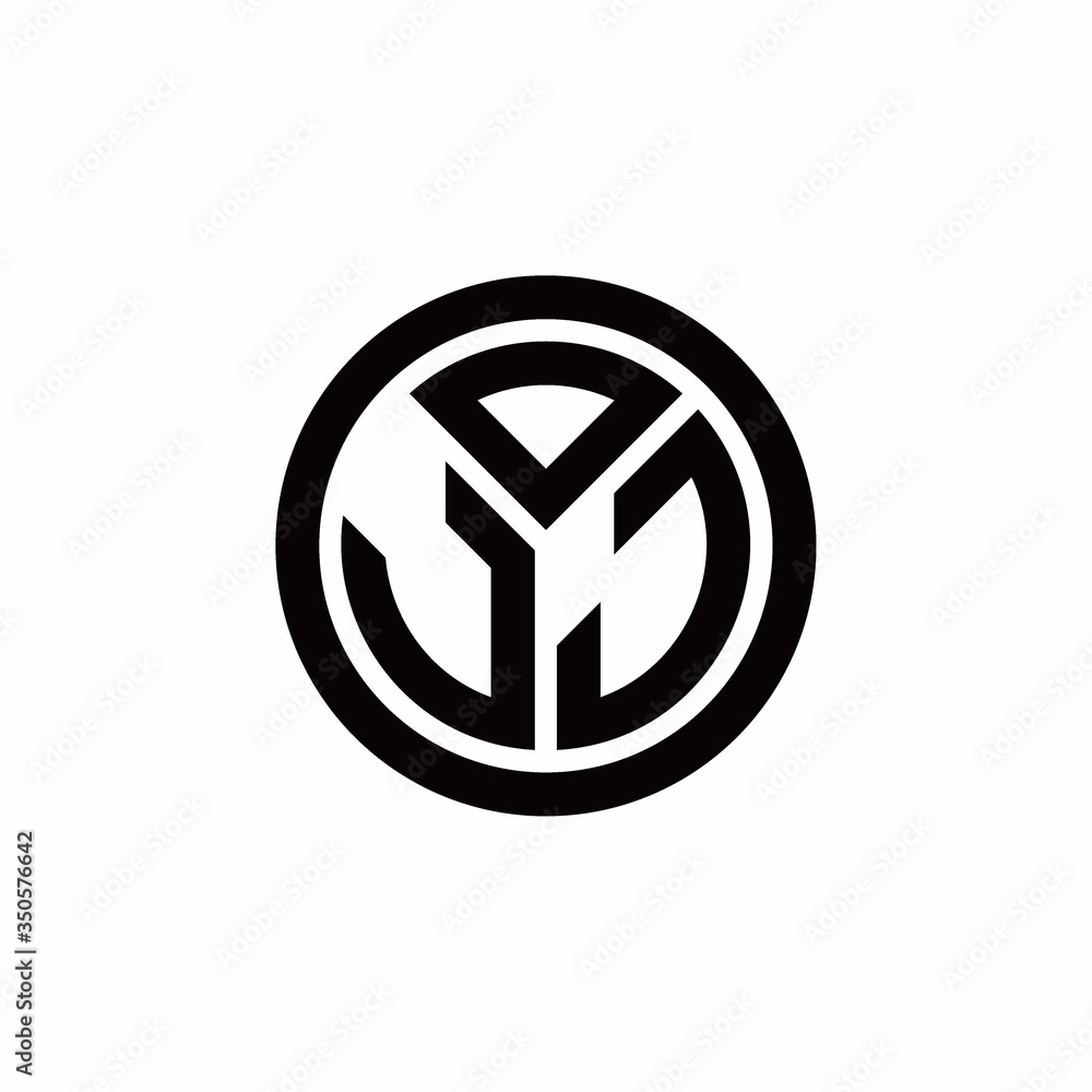 JJ monogram logo with circle outline design template JJ monogram logo with circle outline design template