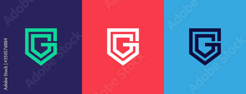 G shield logo . letter G in the shield . strong and bold logo design . modern and clean G logo. vector illustration eps10