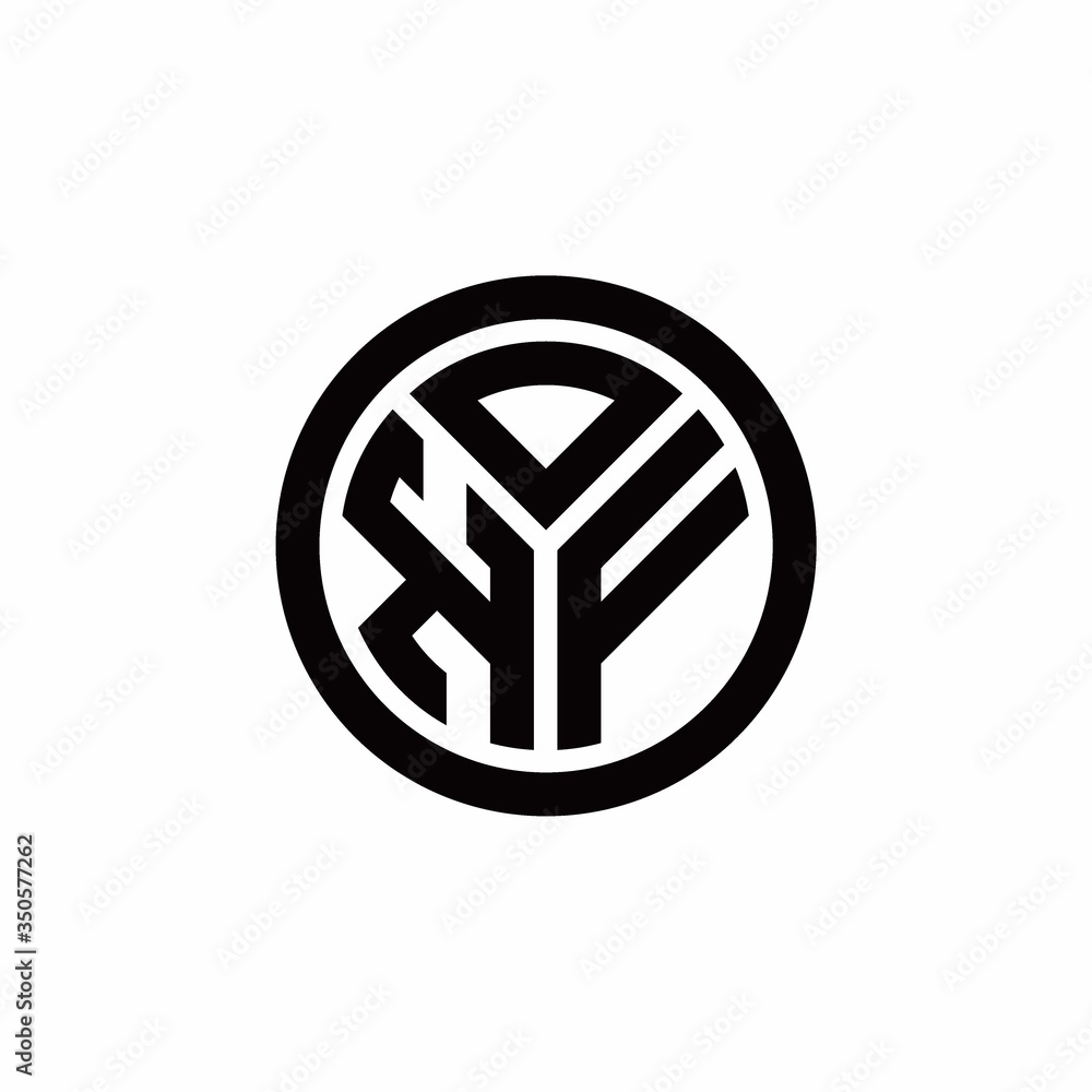 KF monogram logo with circle outline design template KF monogram logo with circle outline design template