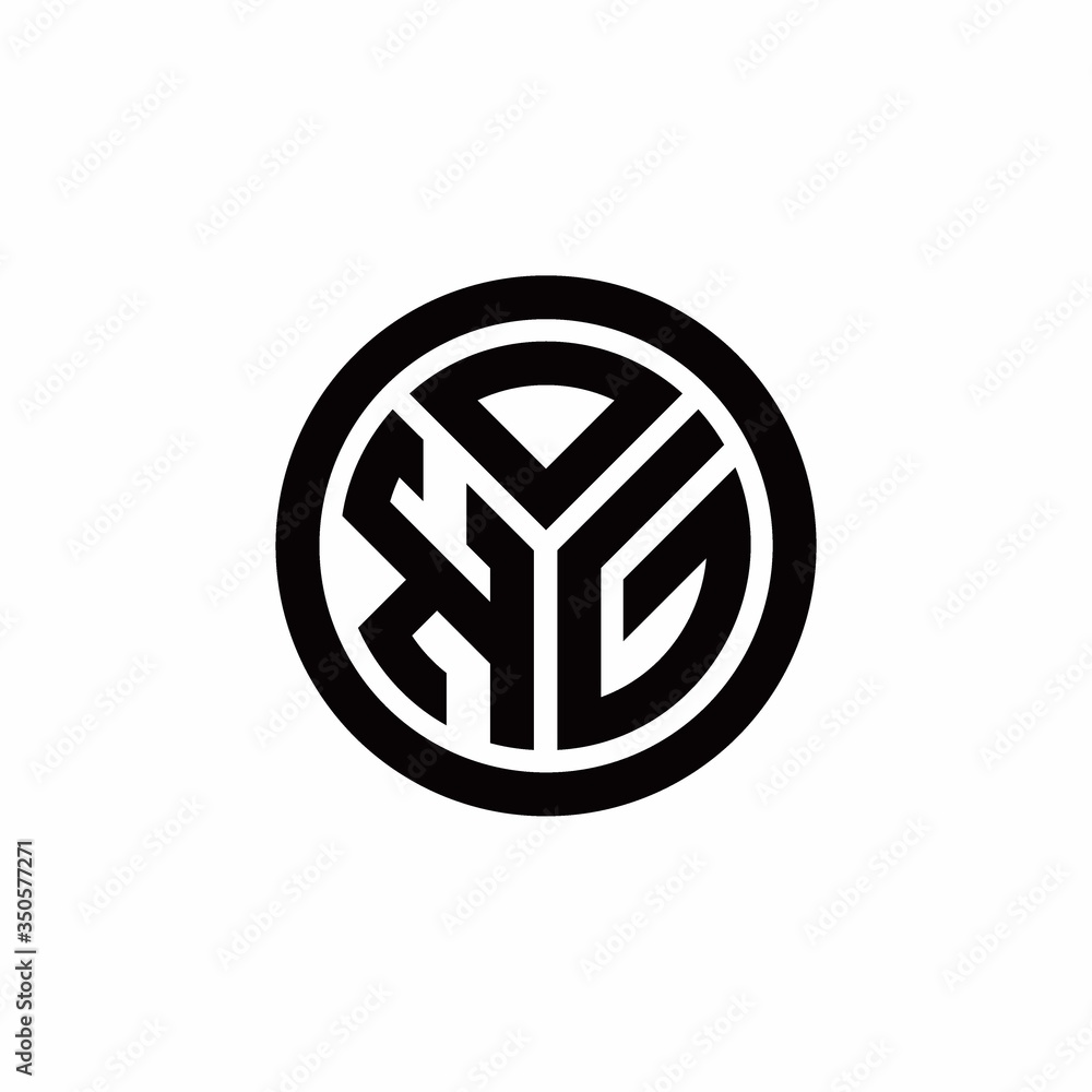 KG monogram logo with circle outline design template KG monogram logo with circle outline design template