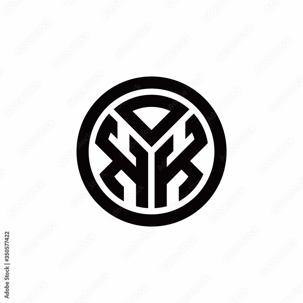 KK monogram logo with circle outline design template KK monogram logo with circle outline design template