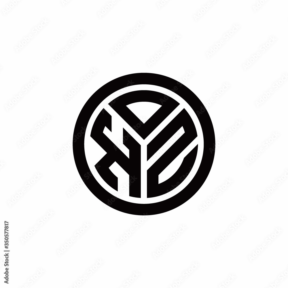 KZ monogram logo with circle outline design template KZ monogram logo with circle outline design template