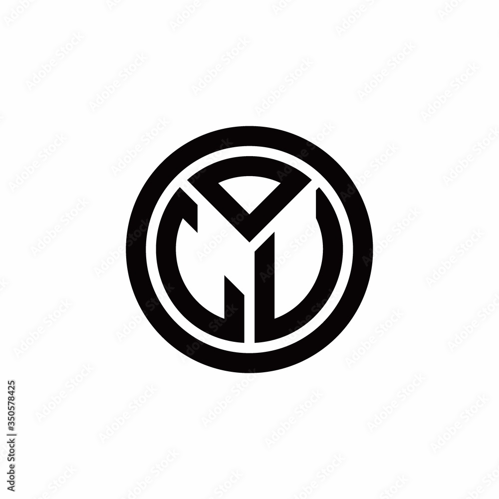 LV monogram logo with circle outline design template LV monogram logo with circle outline design template