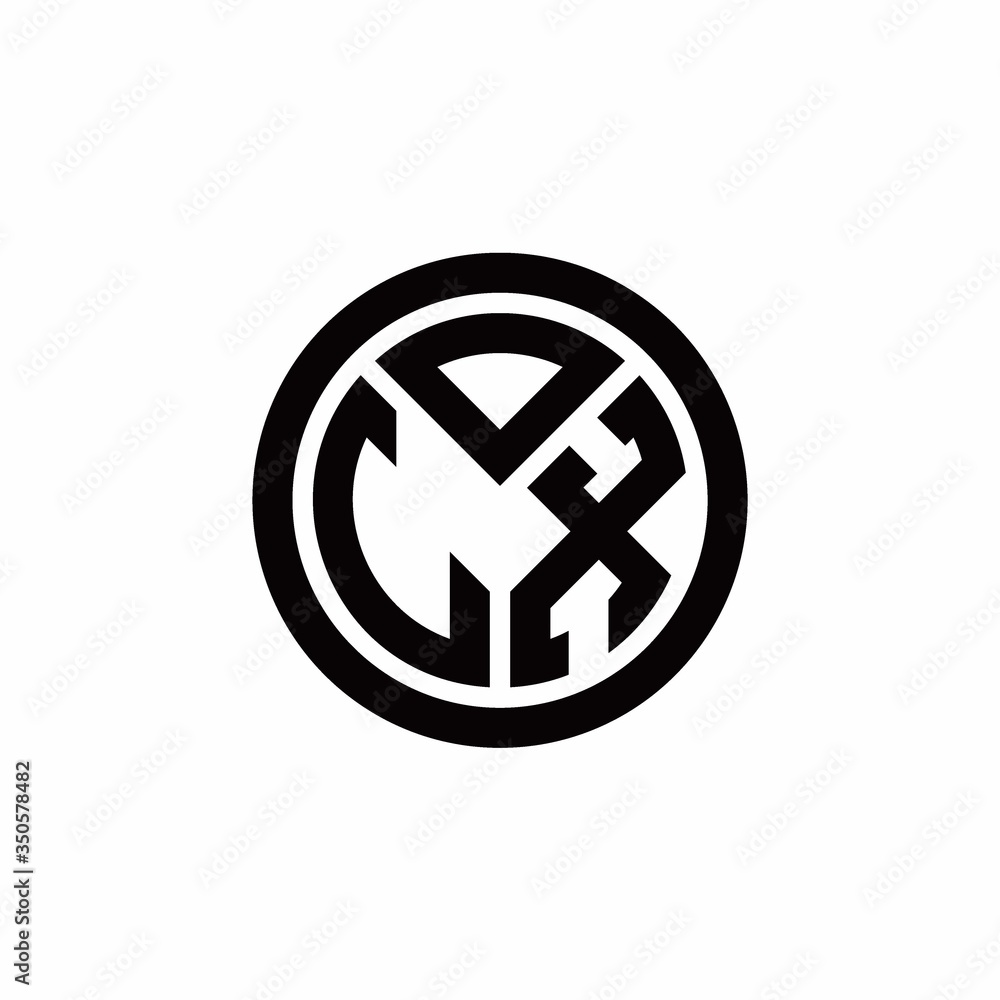 LX monogram logo with circle outline design template LX monogram logo with circle outline design template