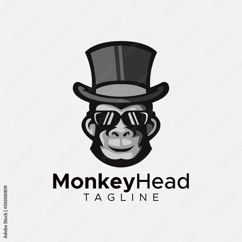 Simple minimalist monkey gorilla head logo design vector template Simple minimalist monkey gorilla head logo design vector template