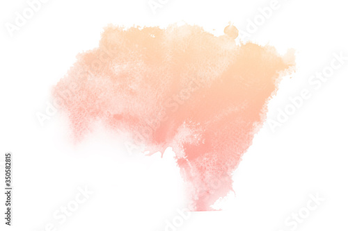 Abstract cream watercolor textuer on white background.