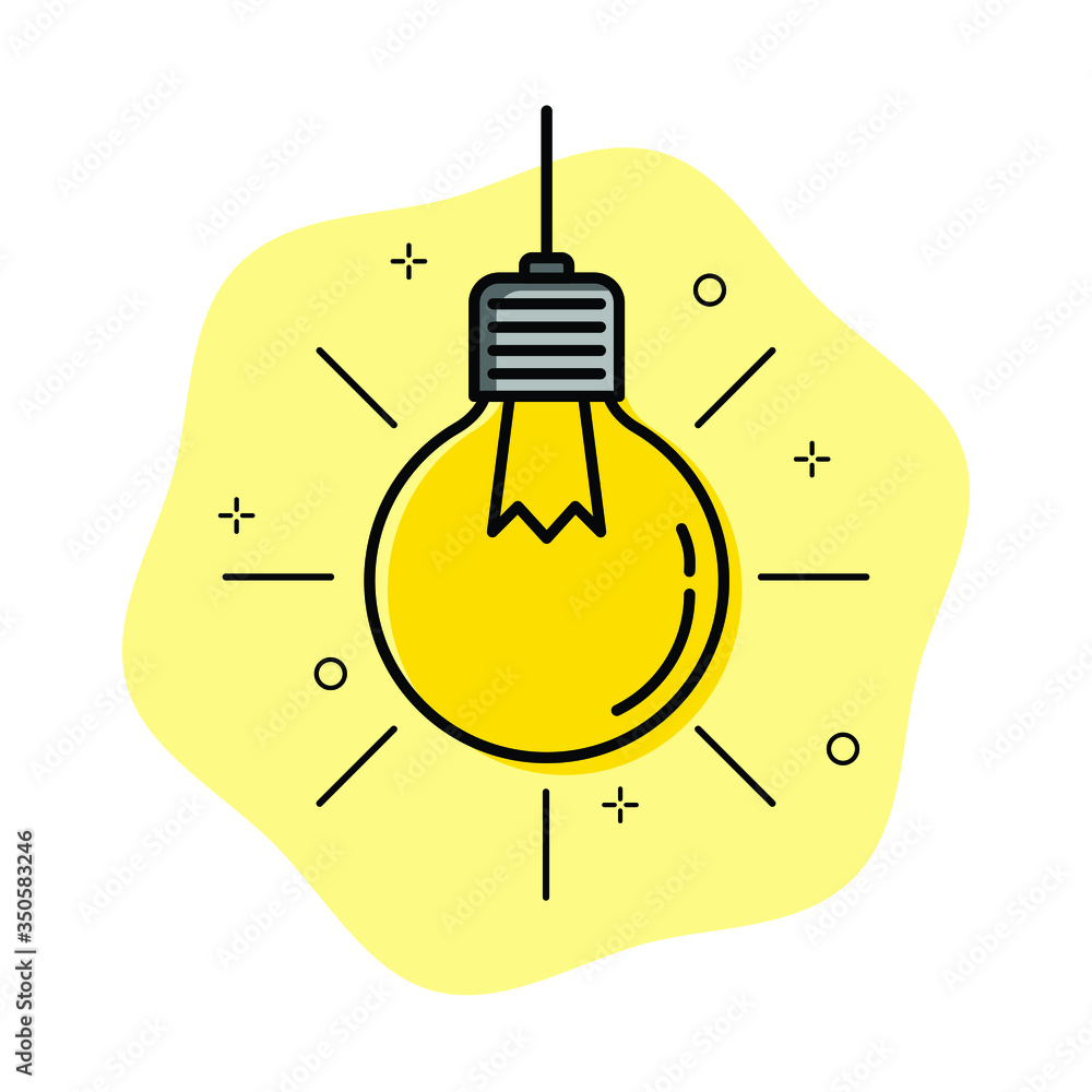 Creative idea of light bulb. Logo icon colour line. Vector illustration ...