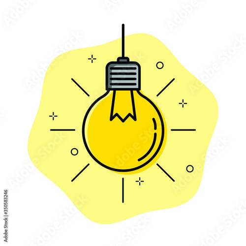 Creative idea of light bulb. Logo icon colour line. Vector illustration
