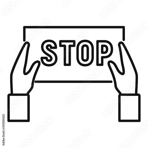 Stop protest icon. Outline stop protest vector icon for web design isolated on white background