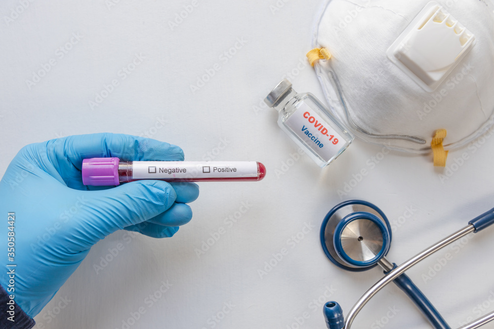 Laboratory testing patient’s blood samples for presence of coronavirus