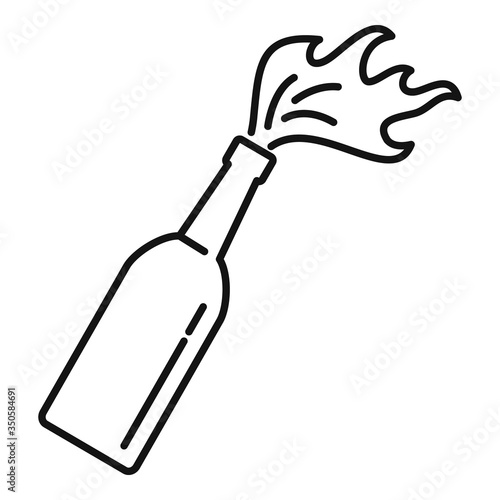 Molotov cocktail icon. Outline molotov cocktail vector icon for web design isolated on white background