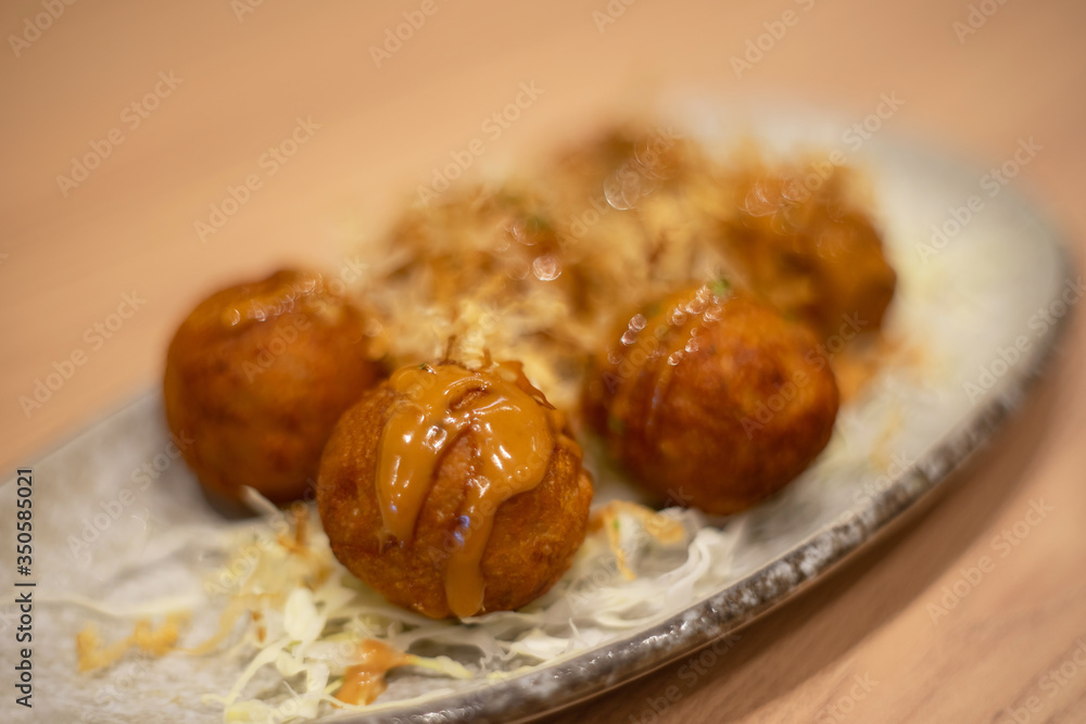 Takoyaki octopus balls - Japanese food and dessert Stock Photo | Adobe