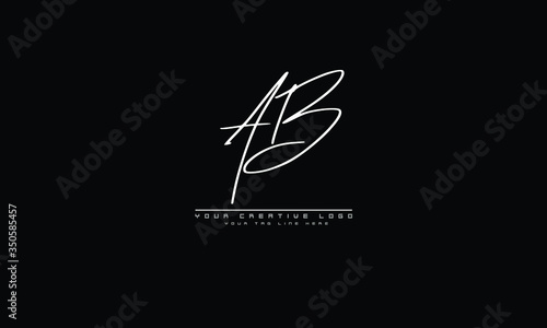 AB BA abstract vector logo monogram template