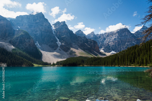 Fototapeta Naklejka Na Ścianę i Meble -  Moraine Lake nature scenery inside Banff National Park, Alberta, Canada