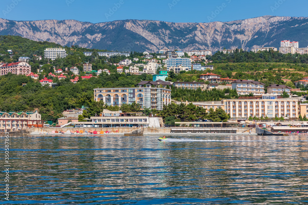 Recreation zone on the Black sea coast in Crimea