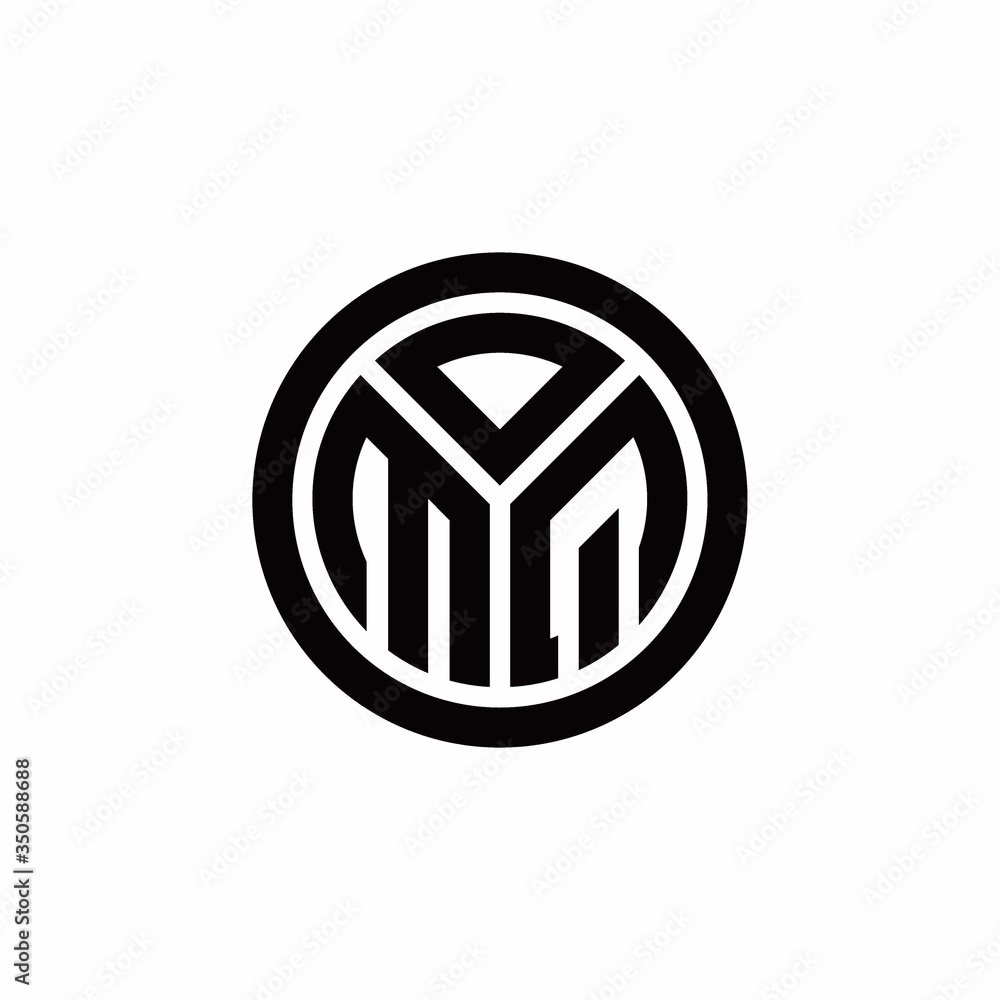 MQ monogram logo with circle outline design template MQ monogram logo with circle outline design template