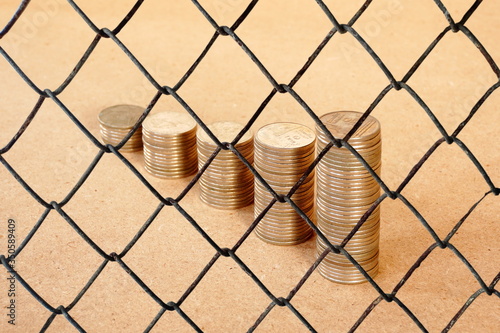 Decorative wire mesh of money background