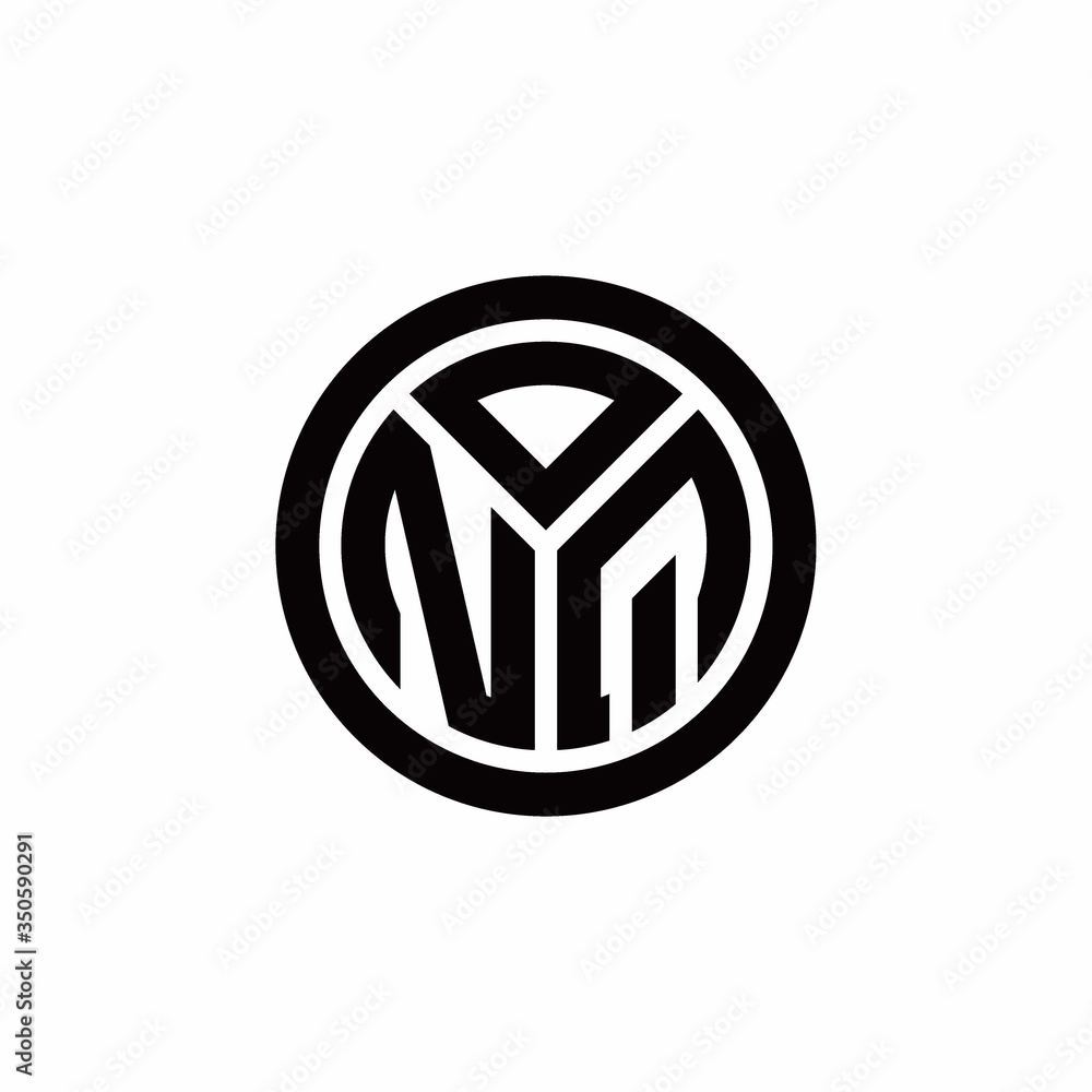 NQ monogram logo with circle outline design template NQ monogram logo with circle outline design template