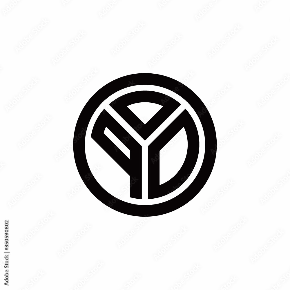 PD monogram logo with circle outline design template PD monogram logo with circle outline design template