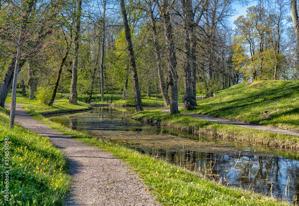 The park of Tullgarn. Typical swedish manor park. Sweden. Europe The park of Tullgarn. Typical swedish manor park. Sweden. Europe