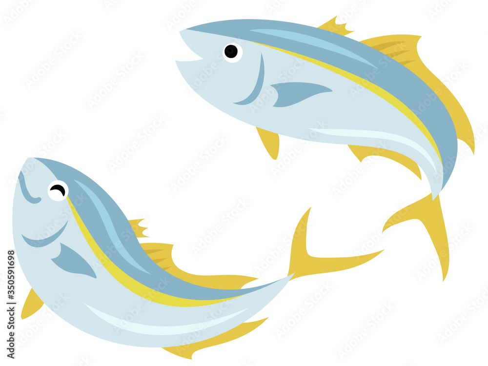 跳ねる2匹のブリのイラストセット Stock Vector Adobe Stock 跳ねる2匹のブリのイラストセット Stock Vector Adobe Stock