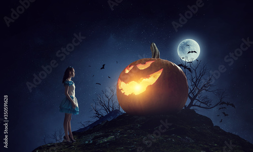 Fototapeta Naklejka Na Ścianę i Meble -  Spooky halloween image . Mixed media