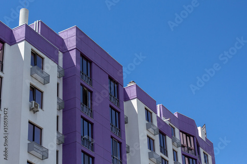 purple new houses on sky background