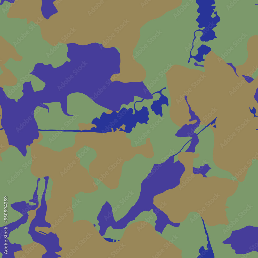 Fototapeta premium Kamuflaż miejski w różnych odcieniach zieleni, brązu i fioletu