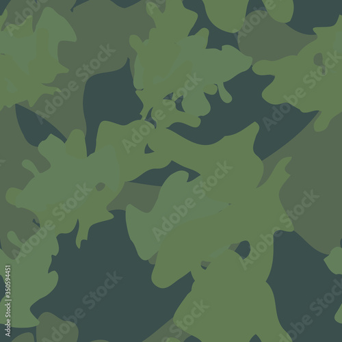 Forest camouflage of various shades of green and grey colors