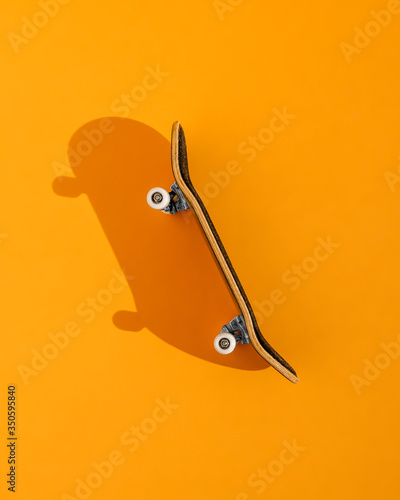 skateboard fingerboard green yellow photo