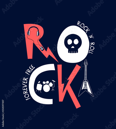 Music about doodle lettering. Vector illustration. Hand drawing slogans and icons vector.	