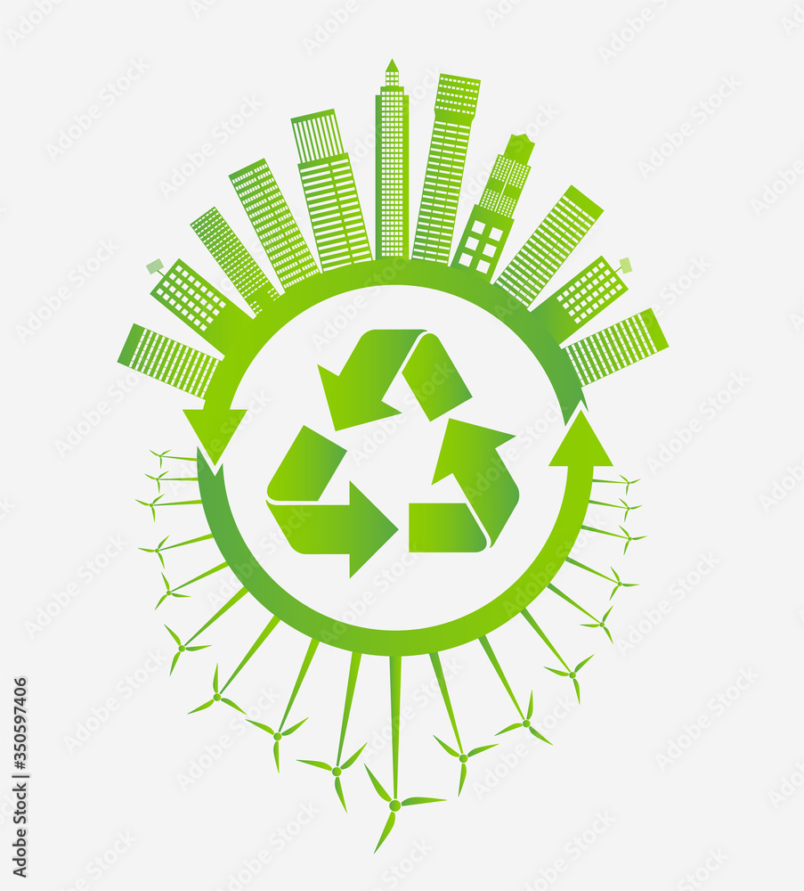 Ecology town concept and environment With Eco-Friendly Ideas,Vector Illustration Ecology town concept and environment With Eco-Friendly Ideas,Vector Illustration