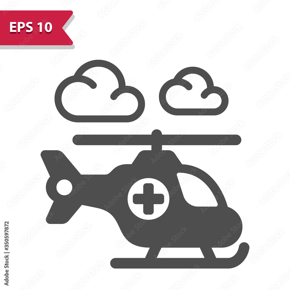 Flying Helicopter Icon Flying Helicopter Icon