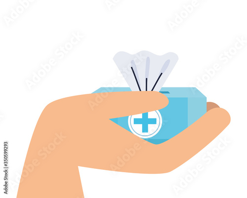 hand lifting damp cloths icon vector illustration design