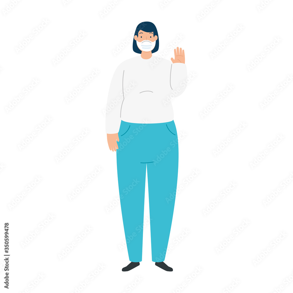 woman using face mask isolated icon vector illustration design