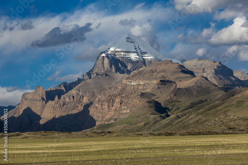 Holy mountain Kailash, a sacred place of pilgrimage for buddhists and hindus in Tibet, China