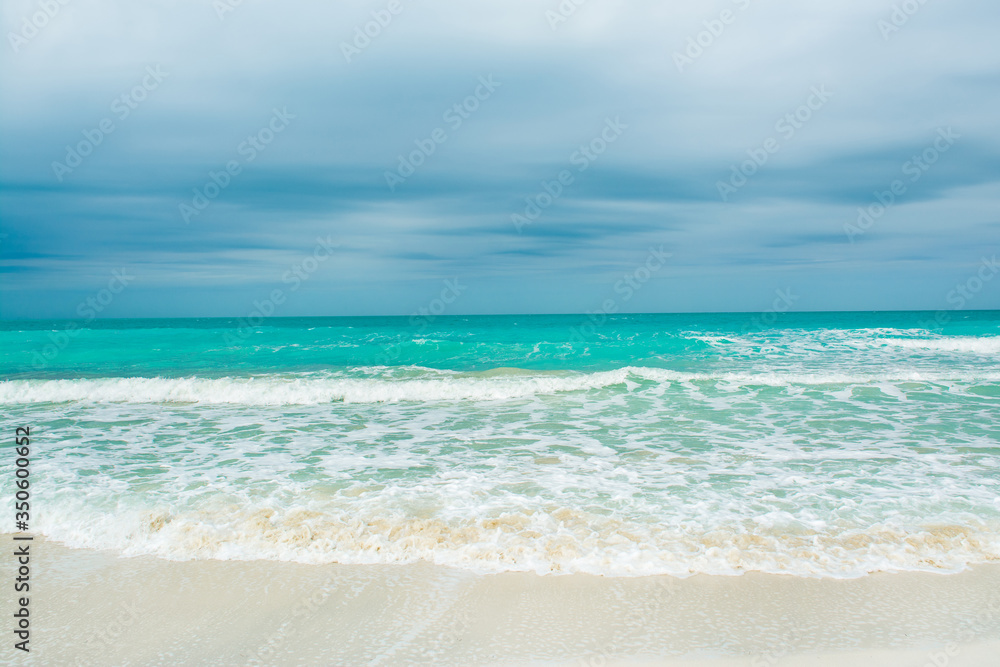 Cloudy and stormy landscape before thunderstorm, Maldives